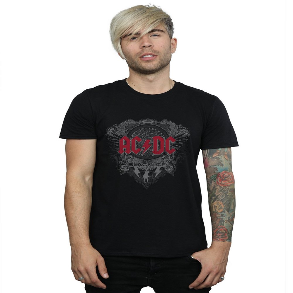 AC/DC Men's Black Ice with Red T-Shirt XX-Large Black