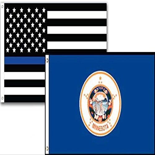 2X3 USA Police Blue Michigan State 2 Pack Flag Wholesale Set Combo 2X3