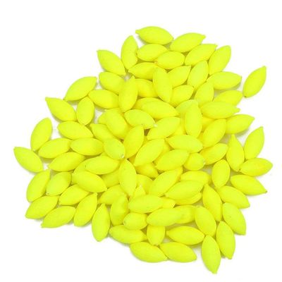 100Pcs Beads for Fishing Rigs Fishing Plastic Oval Beads Excellent Buoyancy Beads (Color : Yellow)
