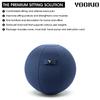 YOGIVO Sitting Ball Chair, Yoga Ball Chair Exercise Ball Chair for Home Office Desk, Stability Ball for Fitness & Pilates, Ergonomic Balance Ball Seat with Cover and Pump view 3