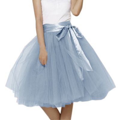EllieHouse Womens Short Tutu Tulle Skirt with Sash Dusty Blue Size 4XL PC06