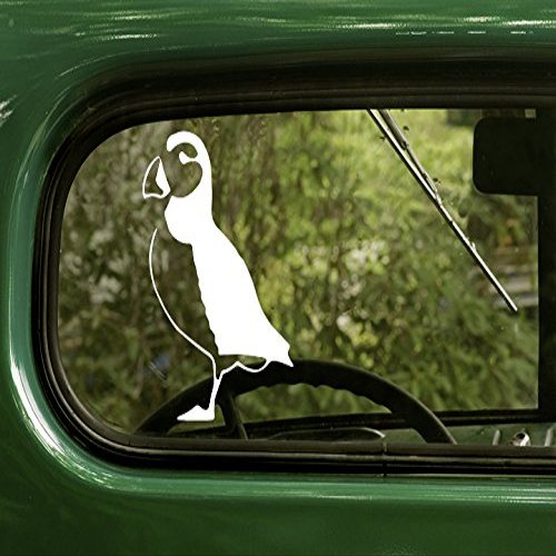 2 Puffin Bird Decal Stickers White for Window Car Truck Jeep Laptop Bumper Rv