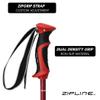 Zipline Lollipop 14.0 Graphite Carbon Composite Ski Poles  Lightweight Ergonomic Grip, Vibration Dampening, Groomers and Freestyle. Choice of Skiers (Cherry Red, 46" in./117 cm) view 2