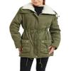 MEWOW Women's Winter Mid Length Thick Warm Faux Lamb Wool Lined Jacket Coat (XXL, ArmyGreen) view 1