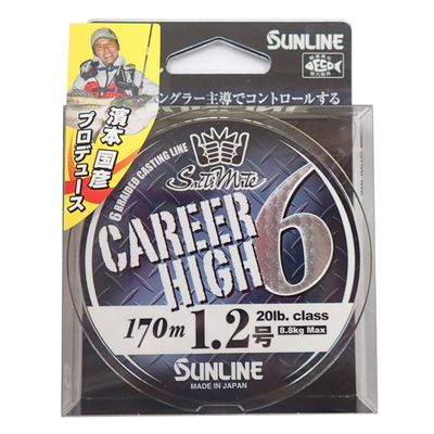 SUNLINE PE Line Saltimate Carrier High 6, 170m No. 1.2, 20lb (8.8kg), 6 Pieces, Champagne Gold