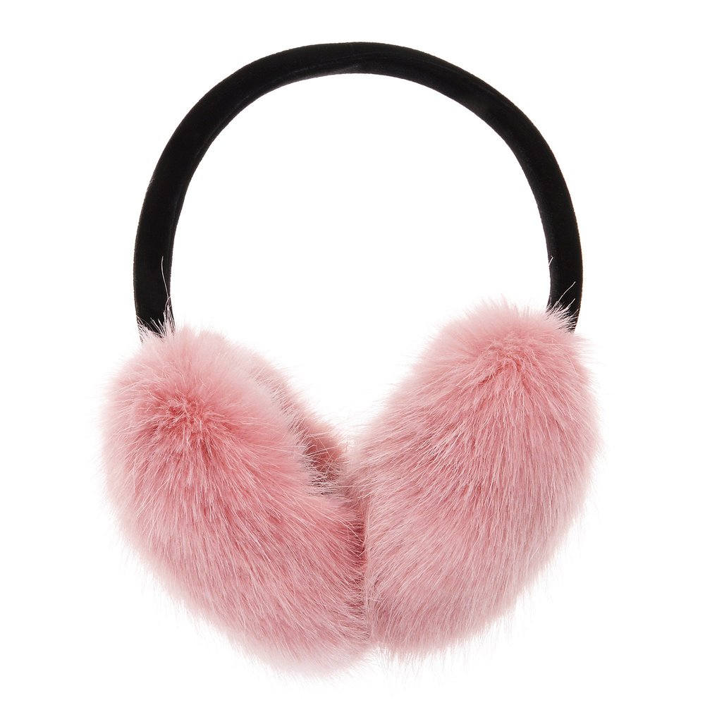 ZLYC Womens Girls Winter Fashion Adjustable Faux Fur EarMuffs Ear Warmers, Pink