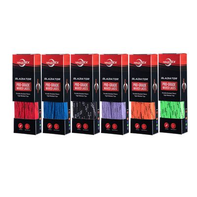 Rollerex Gladiator Waxed Hockey Skate Laces - Pro-Grade Durability & Water-Resistant - Ideal for Ice Hockey, Roller Hockey & Recreational Skating (Rocket Red, 96")