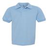 Jerzees Boys' SpotShield Short Sleeve Uniform Polo (2-Pack), Light Blue, Medium view 1