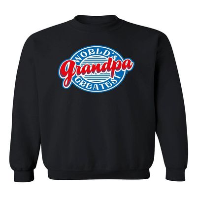 P&B World's Greatest Grandpa Funny Crewneck Sweatshirt, S, Black