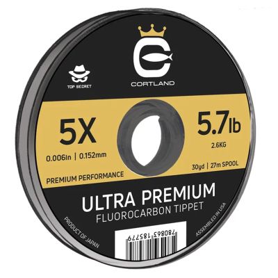 CORTLAND Ultra Premium Fluorocarbon Durable Flexible Abrasion-Resistant Trout Tippet with Plasma Finish for Freshwater | Nymphing/Dry Fly Fishing/Streamer Fishing, 100 YDS, 1X - 12.9 LB