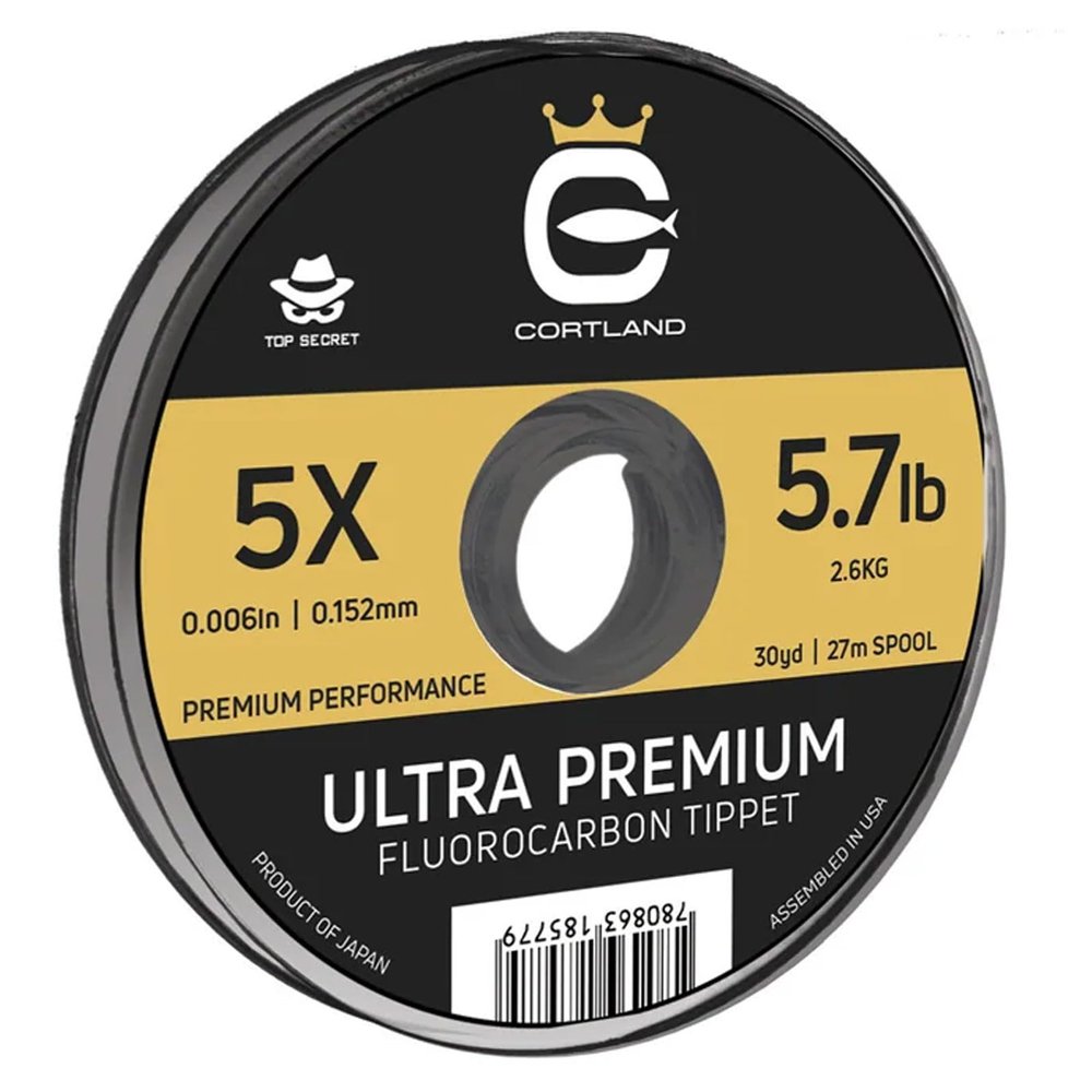 CORTLAND Ultra Premium Fluorocarbon Durable Flexible Abrasion-Resistant Trout Tippet with Plasma Finish for Freshwater | Nymphing/Dry Fly Fishing/Streamer Fishing, 100 YDS, 1X - 12.9 LB