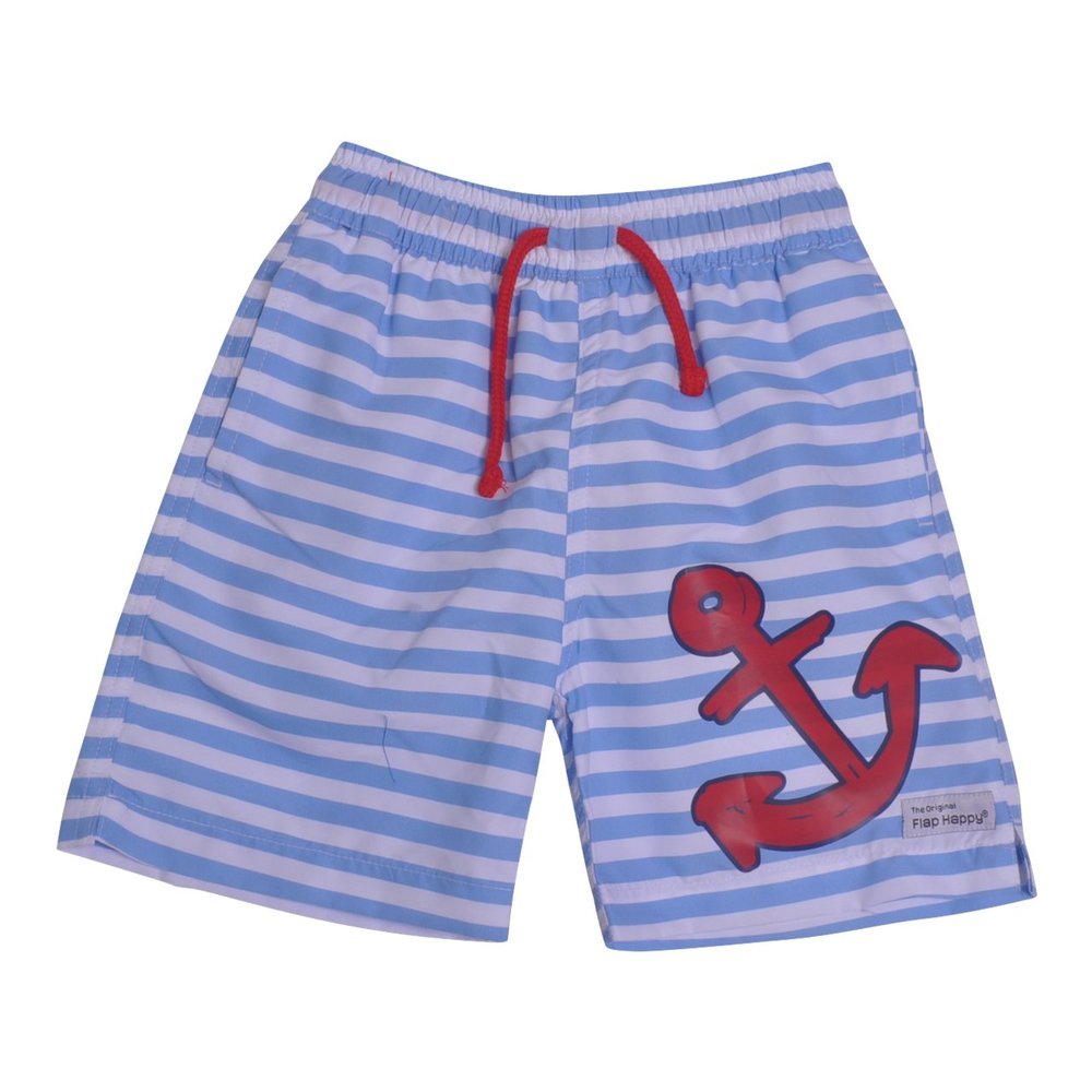Flap Happy Boys' Baby UPF 50 Swim Trunk with Mesh Liner, Sailor Stripe, 3