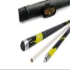 Champion Spider Yellow Billiards Maple Pool Cue Stick 18 oz, Black Pool Cue Case, Champion Glove view 1