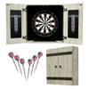Hathaway Drifter 18-in Bristle Dart Board and Cabinet Set  Includes Self Healing Sisal Board, Removable Outer Ring, Chalk Scoreboards & Steel-Tip Darts - Complete Dart Accessories - Timberwood view 1