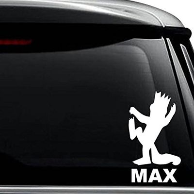 MAX Where the Wild Things Are Decal Sticker For Use On Laptop, Helmet, Car, Truck, Motorcycle, Windows, Bumper, Wall, and Decor Size- [20 inch] / [50 cm] Wide / Color- Matte Black