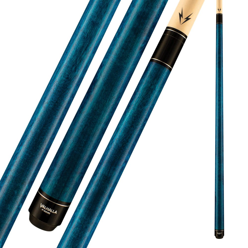 Viking Valhalla 100 Series No Wrap 2 Piece 58 Pool Cue Stick VA103 (18oz, Blue)