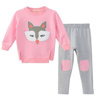 Urtrend Little Girls' Kids Long Sleeve Top Pants Leggings Set Outfits(130,Light Pink)