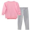 Urtrend Little Girls' Kids Long Sleeve Top Pants Leggings Set Outfits(130,Light Pink) view 2