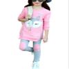 Urtrend Little Girls' Kids Long Sleeve Top Pants Leggings Set Outfits(130,Light Pink) view 3