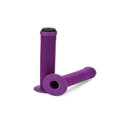 25NINE Ronin Grip with Flange - Flanged BMX Bike and Scooter Handlebar Grips with End Plugs - Purple