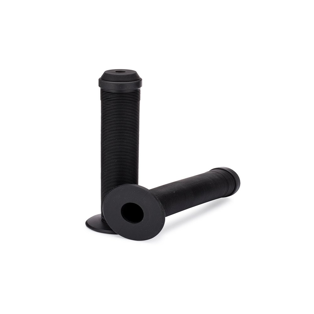 25NINE Ronin Grip with Flange - Flanged BMX Bike and Scooter Handlebar Grips with End Plugs - Black