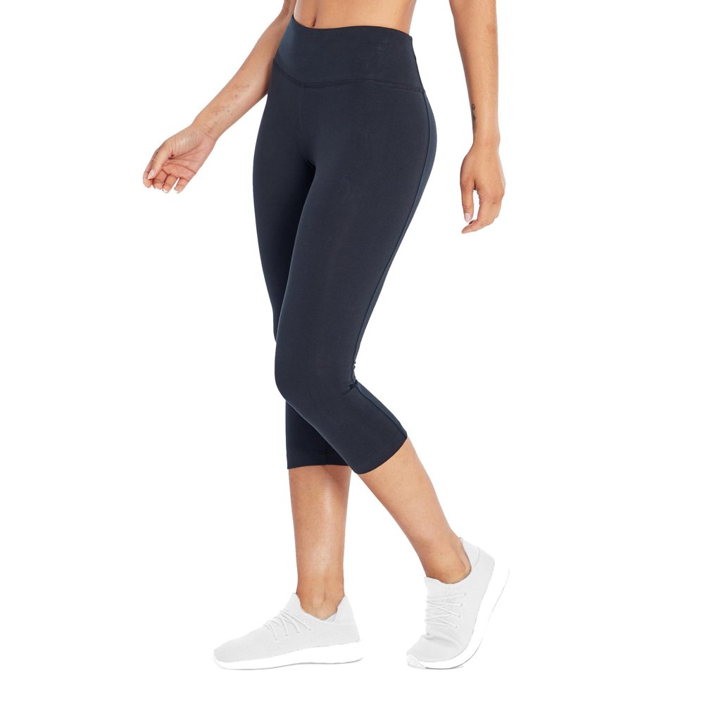 Bally Total Fitness Women's High Rise Tummy Control 18" Capri Legging, Black, X-Large
