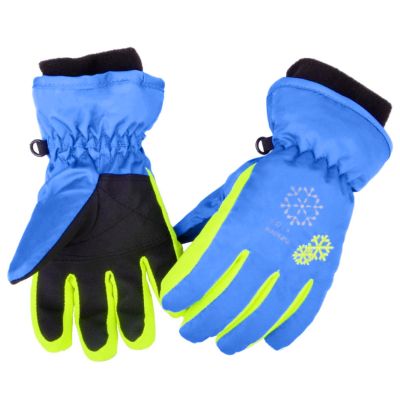 Azarxis Kids Winter Ski Gloves - Waterproof Snow Glove for Snowboarding, Sledding (9-12 Years Old, Blue)