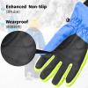 Azarxis Kids Winter Ski Gloves - Waterproof Snow Glove for Snowboarding, Sledding (9-12 Years Old, Blue) view 2