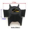Boat engine impeller 646-44352-01 646-44352-00 646-44352-01-00 T2-03000100 Compatible For Yamaha 2-Stroke 2HP 2A 2B 2C Outboard Parsun Mercury Quicksilver 47-80395M view 2