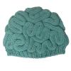 BIBITIME Unisex Handmade Knitted Brain Beanie Cap Halloween Hat Anniversary Mother's Day (Made to fit Average Adult, Peacock Blue) view 2
