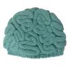 BIBITIME Unisex Handmade Knitted Brain Beanie Cap Halloween Hat Anniversary Mother's Day (Made to fit Average Adult, Peacock Blue) view 3