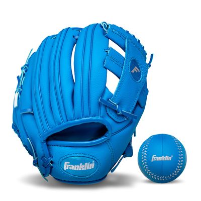 Franklin Sports 9.5" RTP Performance Teeball Glove and Ball Combo Royal - Right Handed Thrower