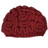BIBITIME Unisex Handmade Knitted Brain Beanie Cap Halloween Hat (Made to fit Average Adult, Wine Red) view 1