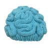 BIBITIME Unisex Handmade Knitted Brain Beanie Cap Halloween Hat (Made to fit Average Adult, Sky Blue)