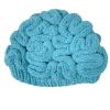 BIBITIME Unisex Handmade Knitted Brain Beanie Cap Halloween Hat (Made to fit Average Adult, Sky Blue) view 3