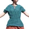 Full Funk Ladies Light Renaissance Handmaidens Shirt with Chest Ties, Small, Pine Green view 1
