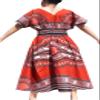 RaanPahMuang Strong Afrikan Mother Earth Dashiki Dress V Collar Smock Waist Colours, Medium, Brick Red view 2