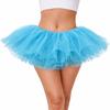 BellaSous Multi-Layered Tutu Skirt for Cheerleader Outfit | One Size Peacock Blue Tutu Ballerina Skirt view 1