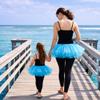 BellaSous Multi-Layered Tutu Skirt for Cheerleader Outfit | One Size Peacock Blue Tutu Ballerina Skirt view 2