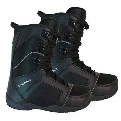 Symbolic Ultra Light Black Snowboard Boots 7 8 9 10 11 12 13 14 (Black, Mens 9)