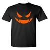 Vampire Pumpkin Smile Face Emoticon Tee Spooky Shirt | Bold Humor Mens Graphic Tees Unique Halloween Graphic Novelty T Shirts USA Printed M Black view 1