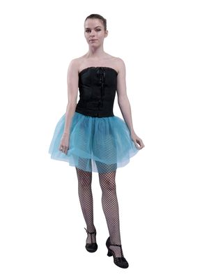 Halloween 5-Layer Adult Tutu Skirt, Halloween Costume, Fluffy Tulle Mini Skirt for Women, Costumes and Cosplay (US, Alpha, Medium, Regular, Short, Peacock Blue)
