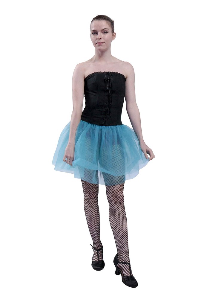 Halloween 5-Layer Adult Tutu Skirt, Halloween Costume, Fluffy Tulle Mini Skirt for Women, Costumes and Cosplay (US, Alpha, Medium, Regular, Short, Peacock Blue)
