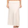 Women's Regular and Plus Size High Waisted and Fold Over Solid Long Maxi Skirt Made in USA (3XL, Ivory) view 1