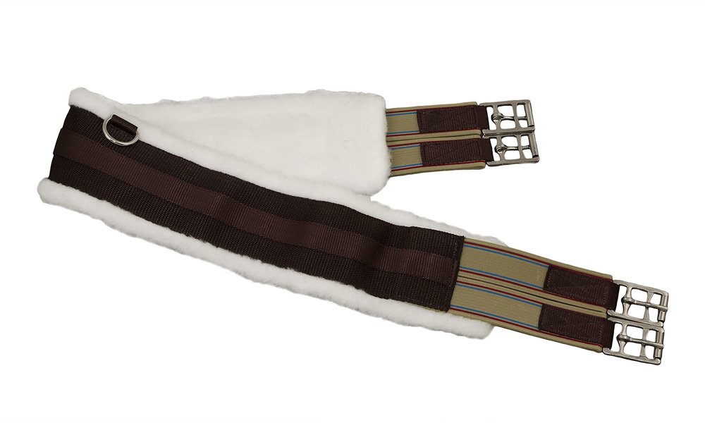Fleece English Girth with Double Elastic: 30" to 58"