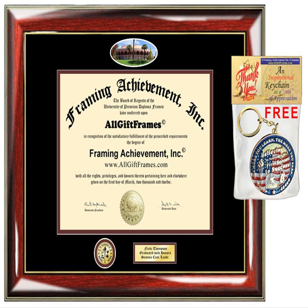 Arizona State University Diploma Frame Campus Photo ASU with Personalized Engraved Custom Degree Frame Choice Logo Insignia Certificate Framing Document Case Graduation Gift College