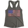 Women's Dumbbell American Flag Workout Gym Fitness Racerback Tank Top (Charcoal, Large) view 1
