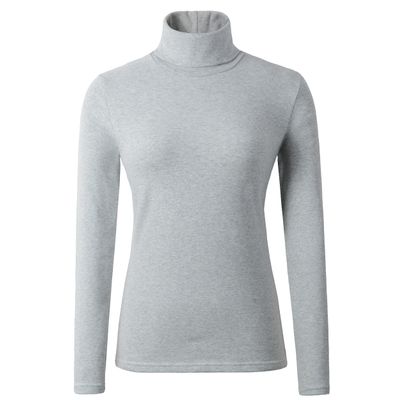 HieasyFit Women's Cotton Turtleneck Underscrub Knit Pullover Top LightGray XL