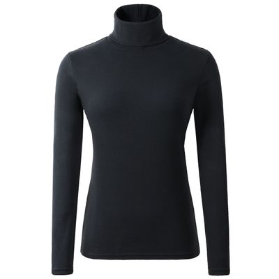 HieasyFit Women's Cotton Basic Thermal Turtleneck Pullover Top Black XL