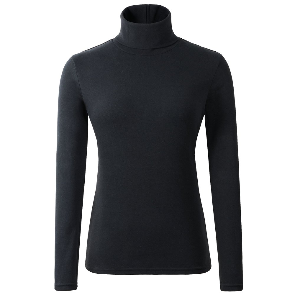 HieasyFit Women's Cotton Basic Thermal Turtleneck Pullover Top Black XL